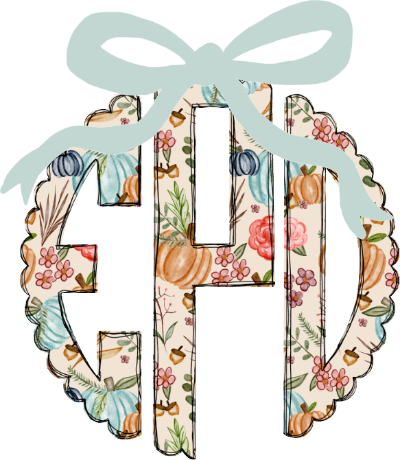 Personalized Blue Fall Monogram