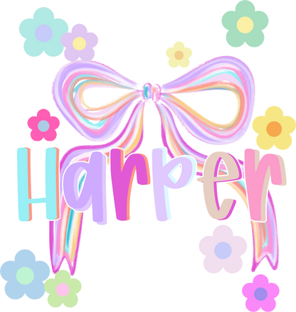 Neon Bow Daisy Name