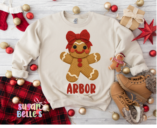 Faux Crochet Gingerbread Bow