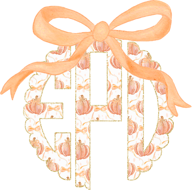 Personalized Sparkle Bow Pumpkin Initials