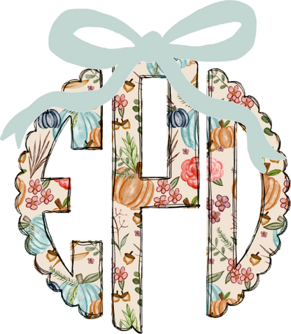 Personalized Blue Fall Monogram