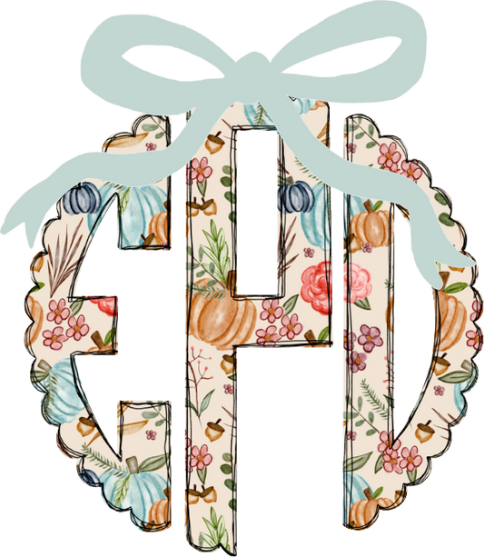 Personalized Blue Fall Monogram