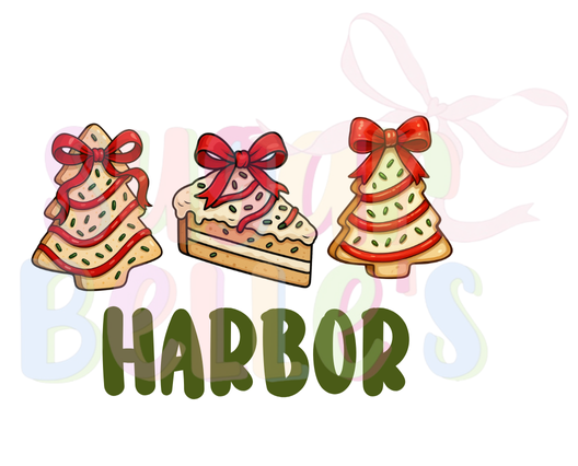 Christmas Tree Cake Bows Name