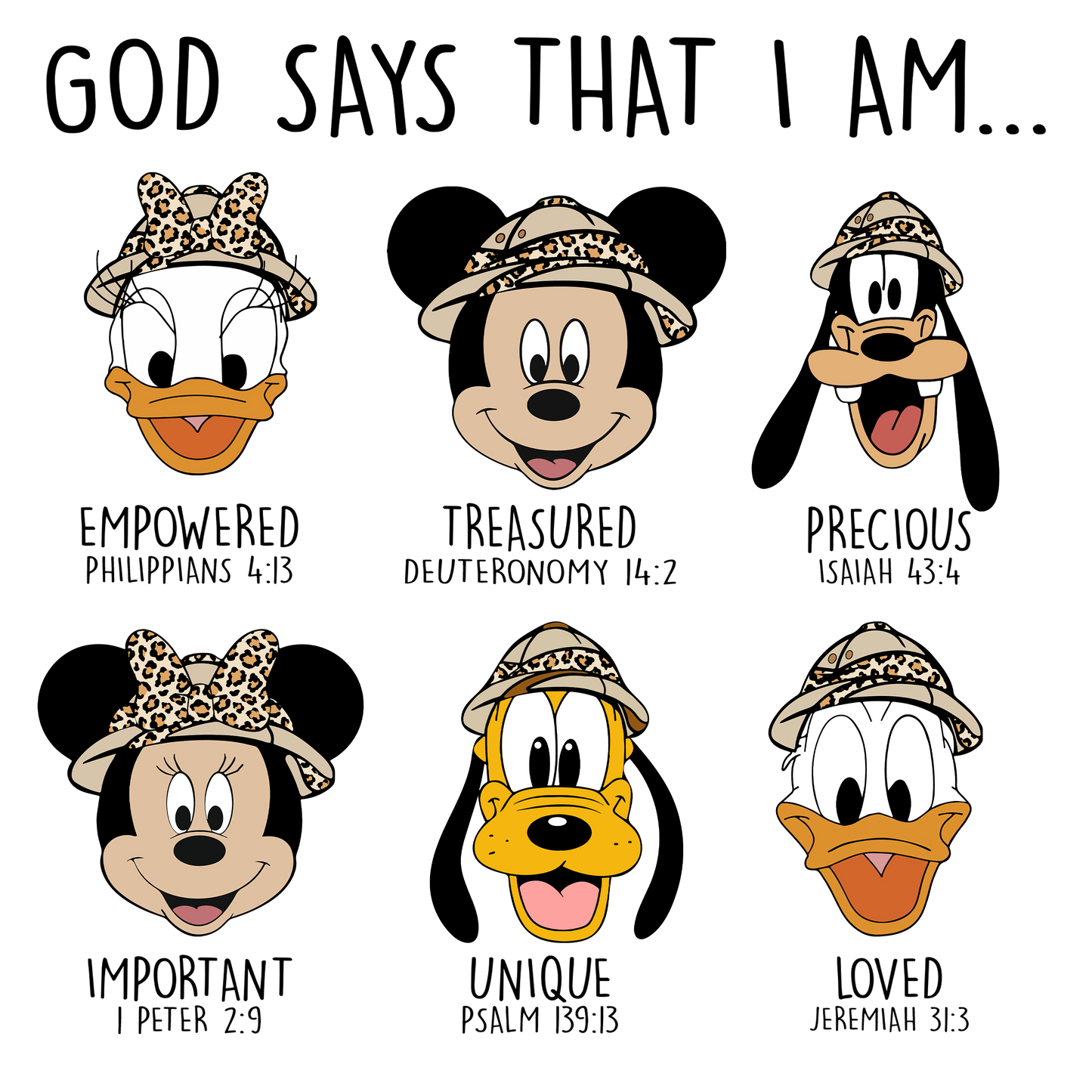 God Says I Am - Mickey Safari Hats