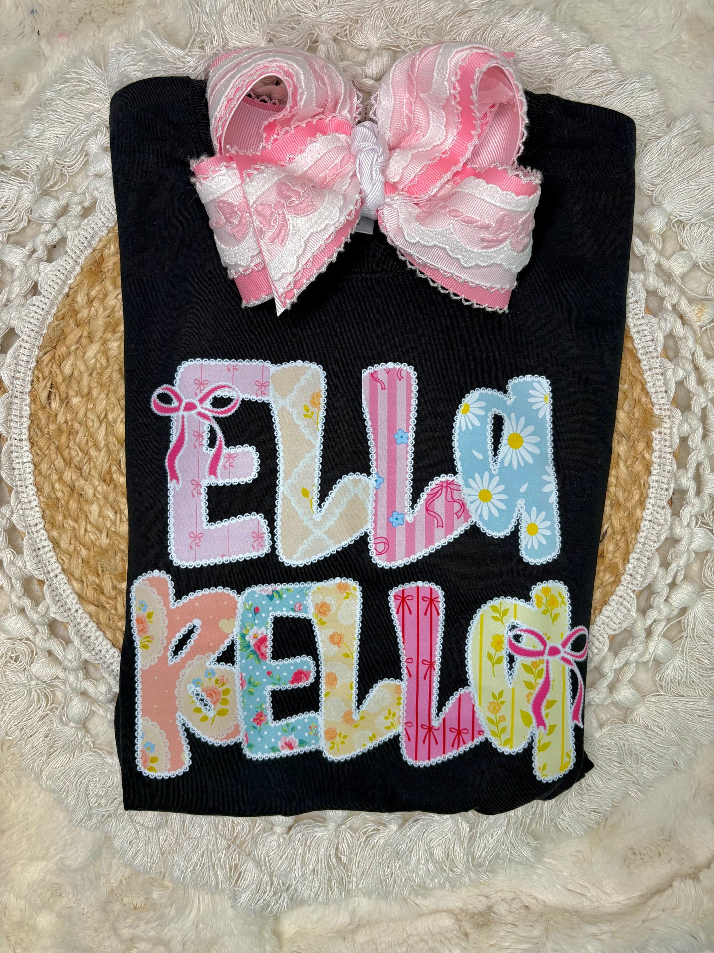 Floral Preppy Lace Name