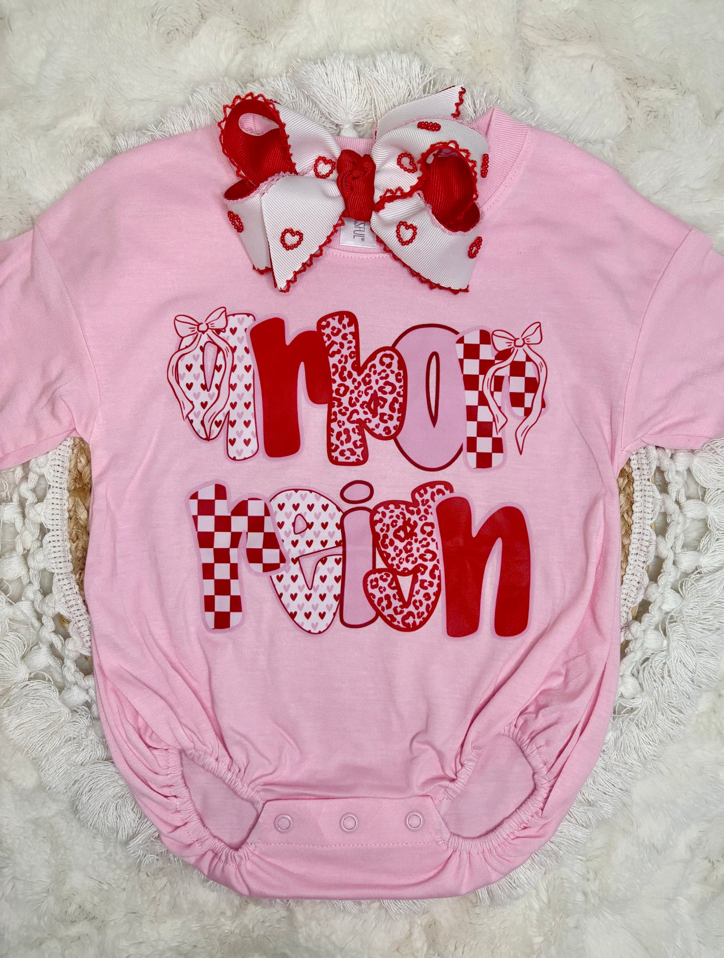 Valentines Day Name Pink and Red Alpha