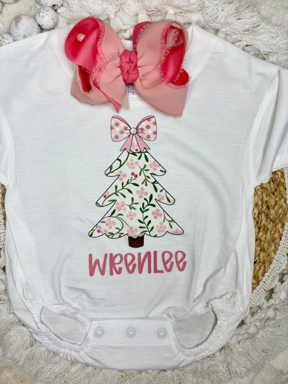 Pink Floral Christmas Tree