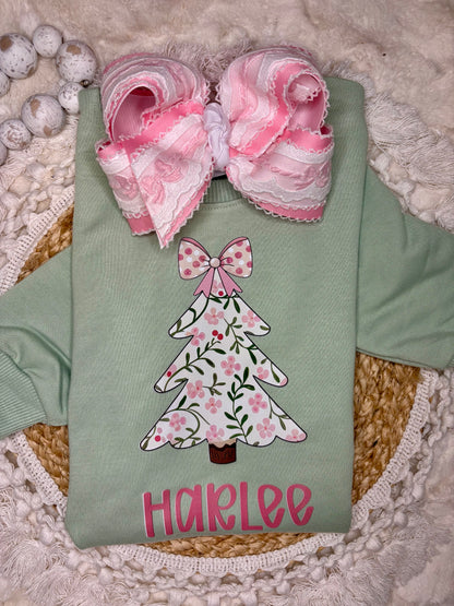 Pink Floral Christmas Tree