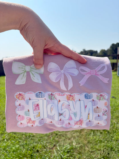Pastel Pumpkins Name Plate