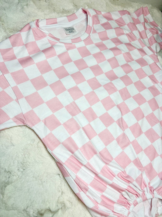 Pink and White Check