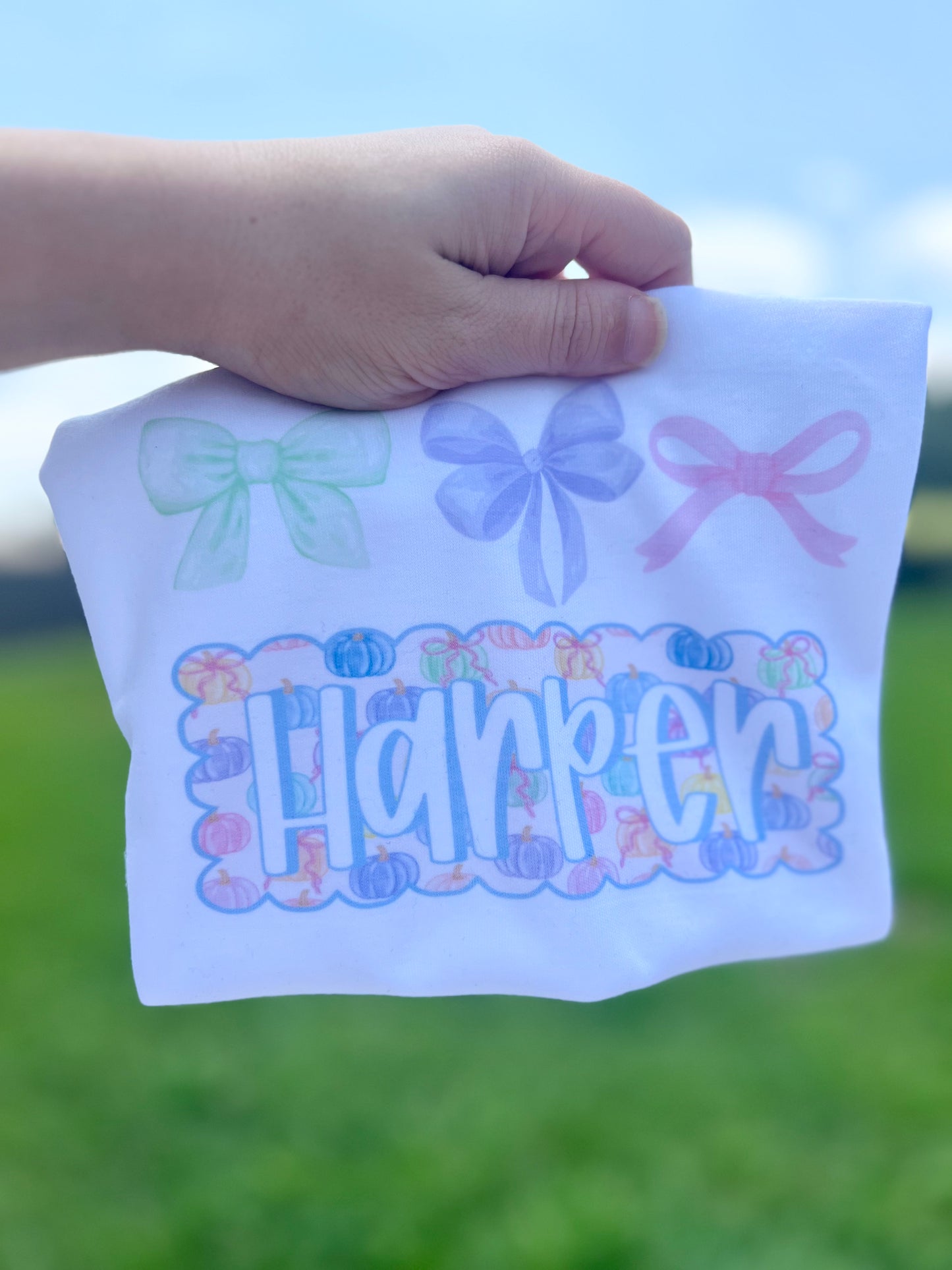Pastel Pumpkins Name Plate