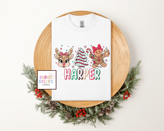 Gingerbread Christmas Cake Reindeer Name - GIRL