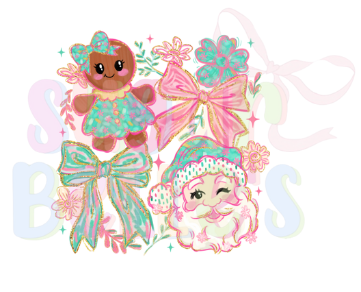 Preppy Gingerbread and Santa