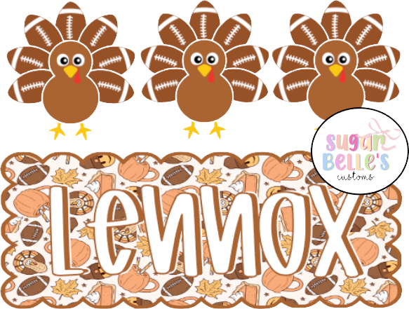 Turkey Football Name Plate