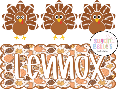 Turkey Football Name Plate