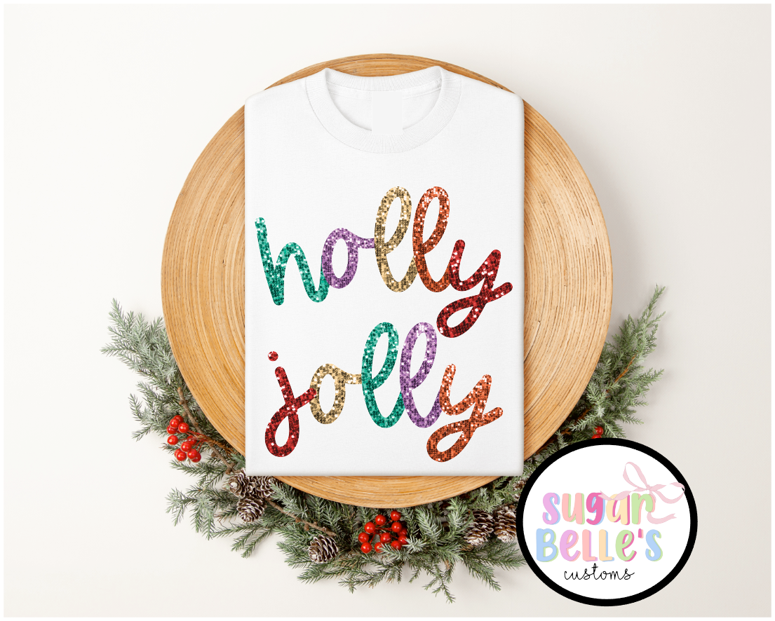 Holly Jolly Faux Glitter