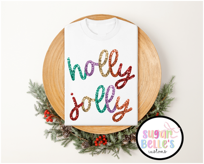 Holly Jolly Faux Glitter
