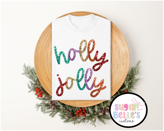 Holly Jolly Faux Glitter