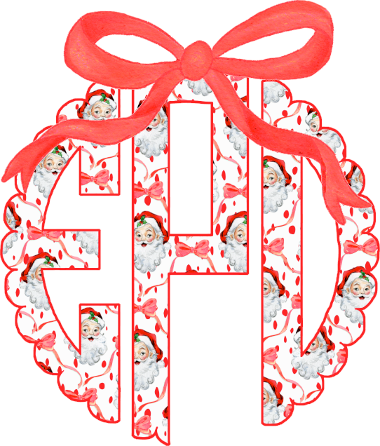 Vintage Santa Bow Monogram