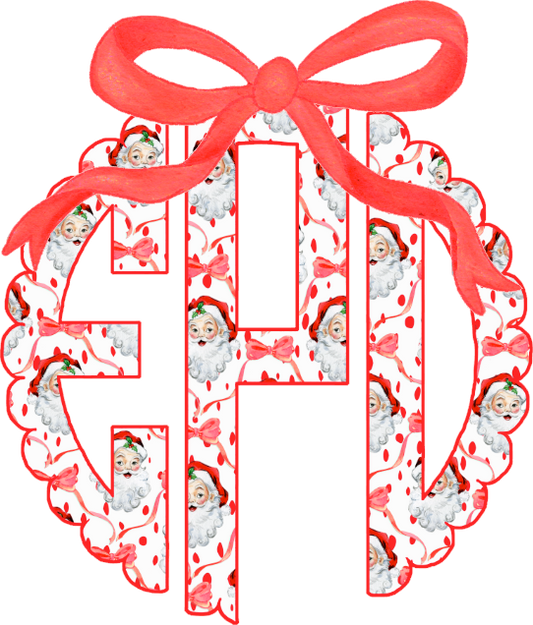 Vintage Santa Bow Monogram