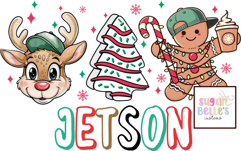 Gingerbread Christmas Cake Reindeer Name - BOY