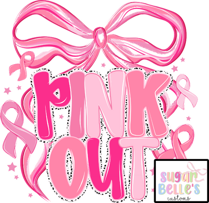Bow - Pink Out - Breast Cancer Awareness