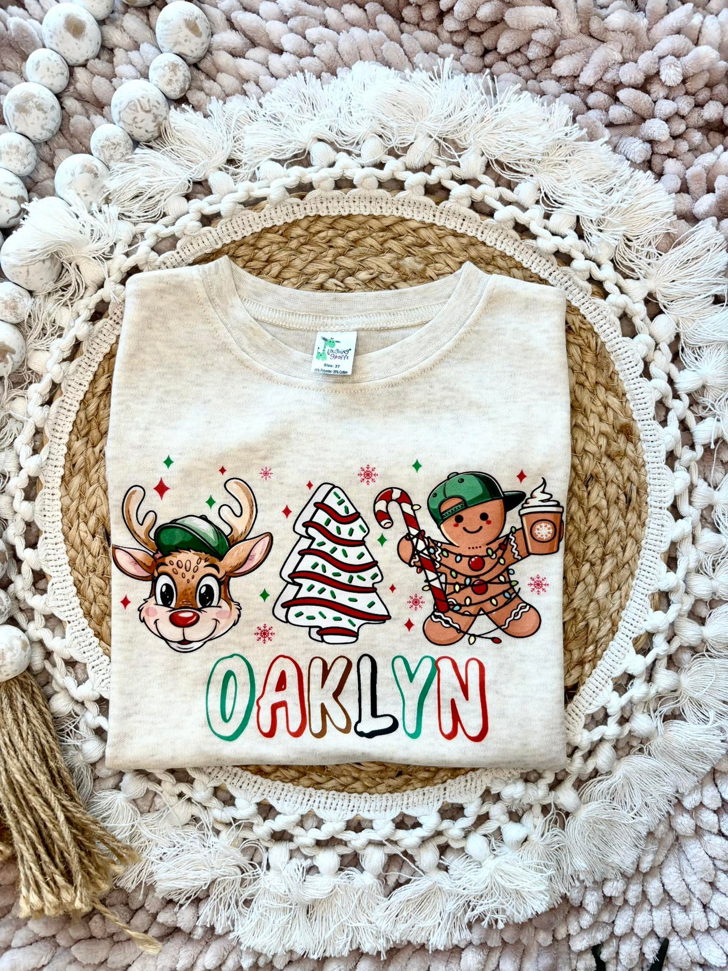 Gingerbread Christmas Cake Reindeer Name - BOY