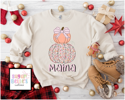 Floral Stacked Pumpkin Name