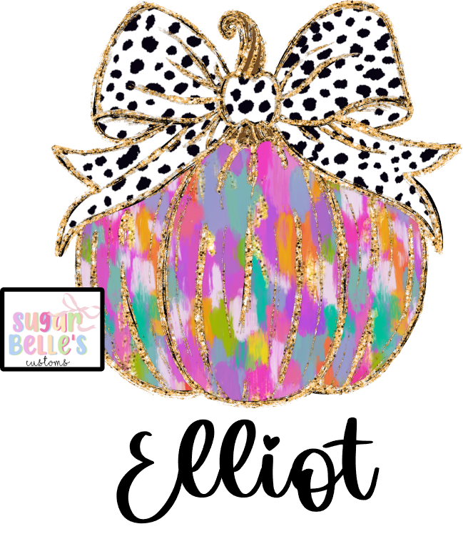 Bright Brushstroke Pumpkin Name