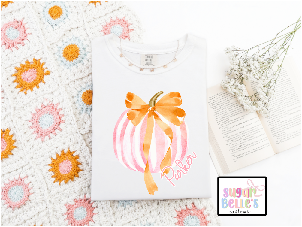 Bow Dainty Pumpkin Name