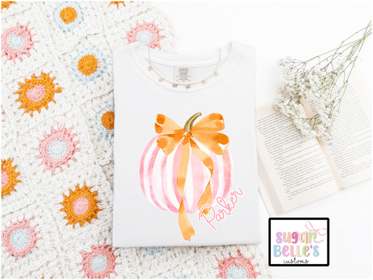 Bow Dainty Pumpkin Name