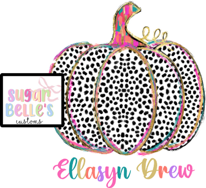 Colorful Dot Pumpkin Name