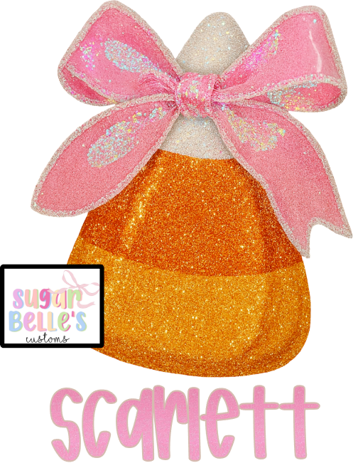 Glitter Bow Candy Corn Name