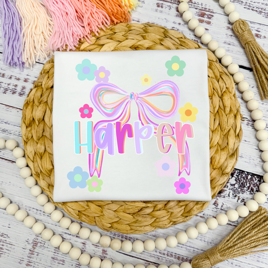 Neon Bow Daisy Name