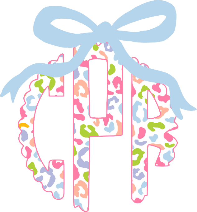 Colorful Leopard Bow Monogram