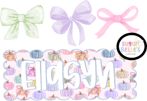 Pastel Pumpkins Name Plate