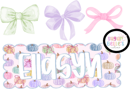 Pastel Pumpkins Name Plate